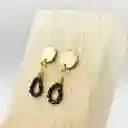 Aretes Gota De Obsidiana