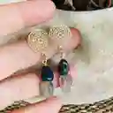 Aretes Mandála Y Cuarzo Turmalinado