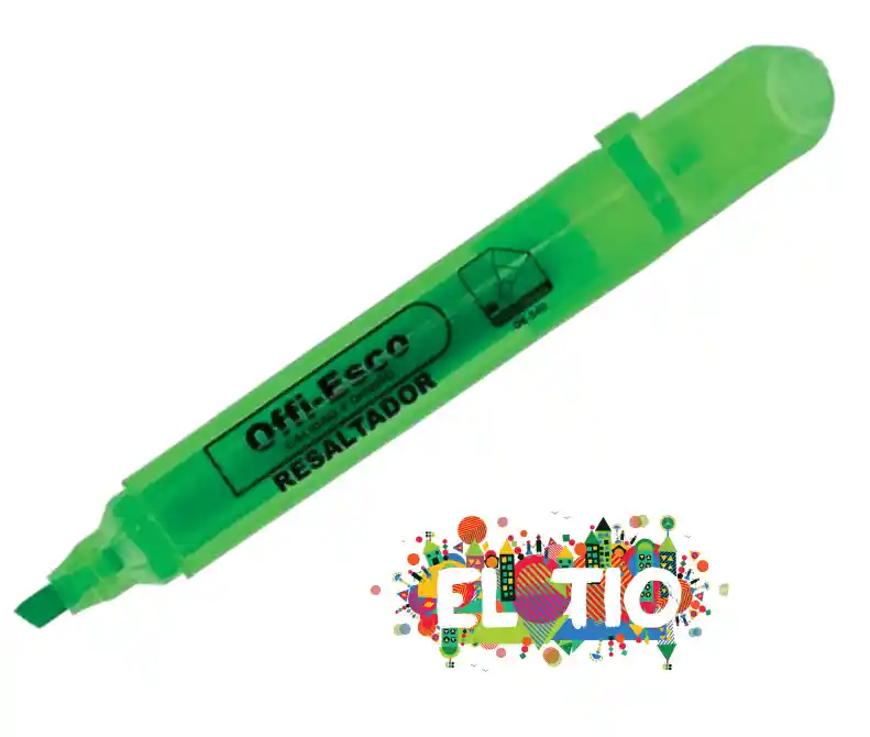 Resaltador Verde Neon Grueso Offi-esco