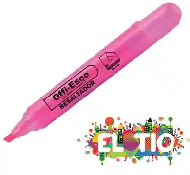 Resaltador Rosado Neon Grueso Offi-esco