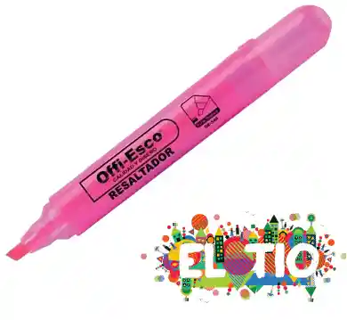 Resaltador Rosado Neon Grueso Offi-esco