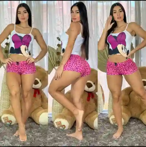 Pijama Short + Blusa De Tiras