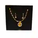 Cadena Virgen Blanca Con Aretes Joyeria Regalo
