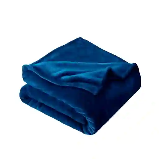 Cobija Manta Frazada Piel Ángel Térmica Sencilla / Semidoble Unicolor Azul