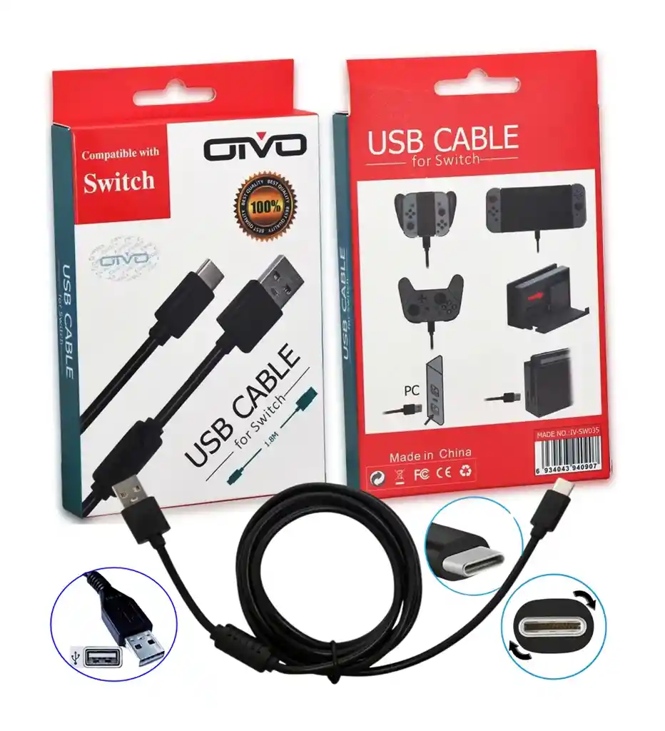 Cable Usb Tipo C De Carga Para Control Nintendo Switch