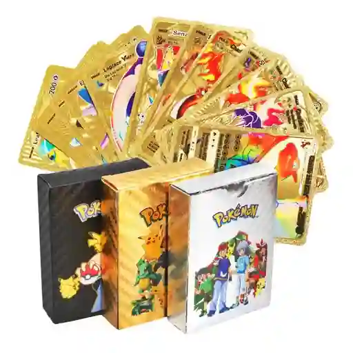 X54 Cartas Pokemon Metalizadas Coleccionables