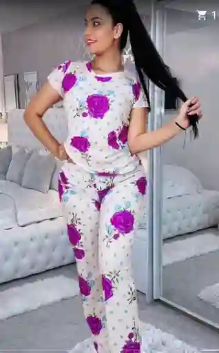 Pijama Pantalon Blanca Piel De Durazno Talla L