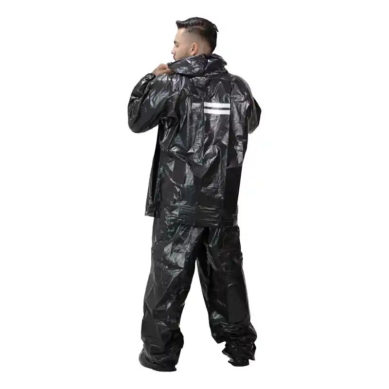 Traje Impermeable Negro Xxl Plástico Calibre 1.4