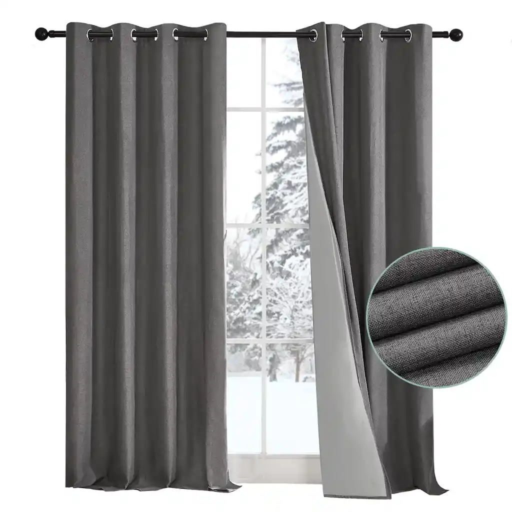 Cortina 100% Blackout Engomada Termica Set 2 Casatua 140x220