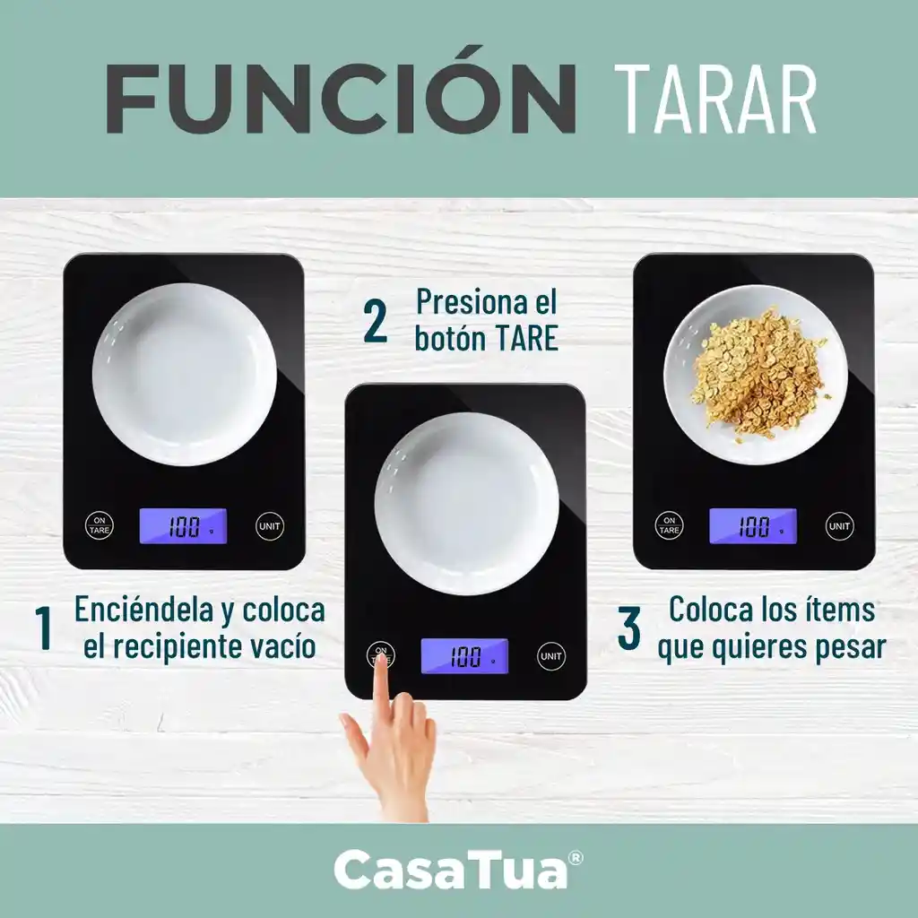 Balanza Bascula Digital Cocina Gramera Cubierta Vidrio 5 Kgs