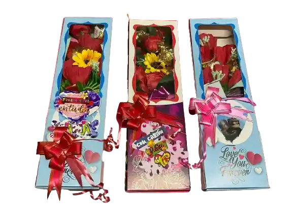 Caja De Rosas Y Chocolates