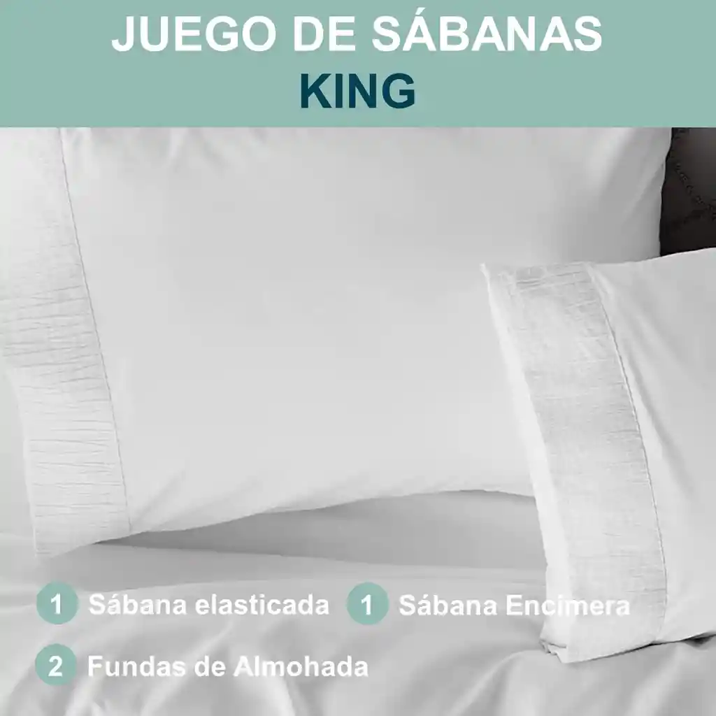 Sabanas King Hotel Suave 1800 Casatua + 2 Fundas Almohada