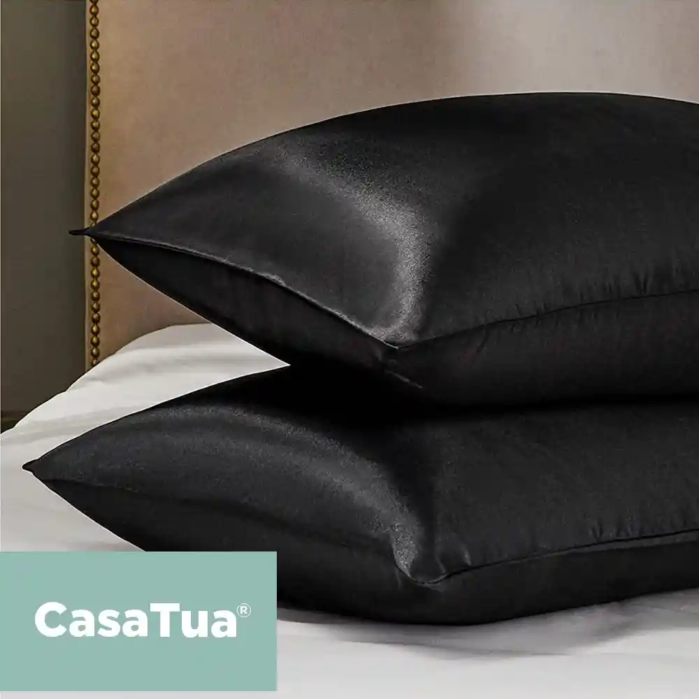 Funda Almohada Satin Saten Tipo Seda 100x50cm Set X 2
