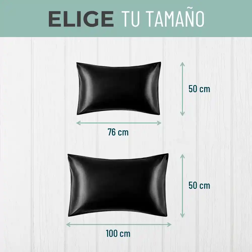 Funda Almohada Satin Saten Tipo Seda 100x50cm Set X 2