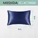 Funda Almohada Satin Tipo Seda 76x50cm Set X 2 Azul Marino