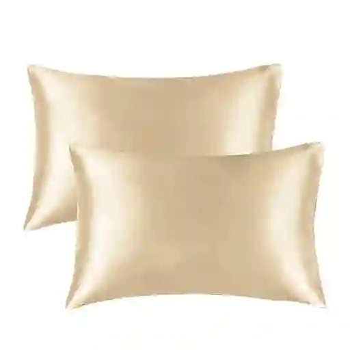 Funda Almohada Satin Tipo Seda Set X 2 Champagne 76x50cm