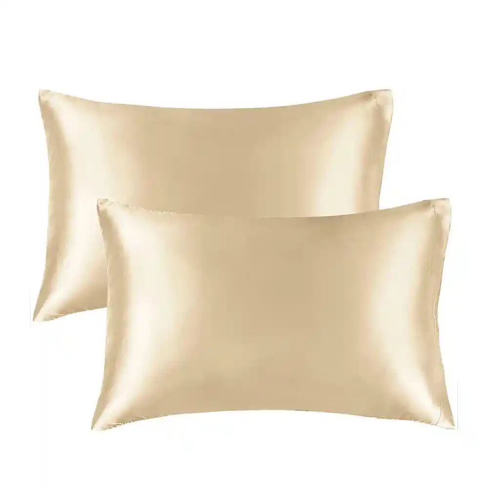 Funda Almohada Satin Tipo Seda Set X 2 Champagne 76x50cm