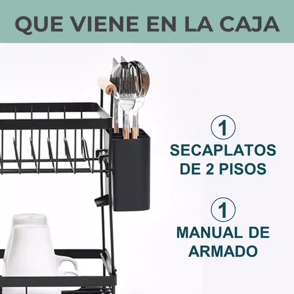 Secaplatos Escurridor Loza 2 Niveles Inoxidable Casatua