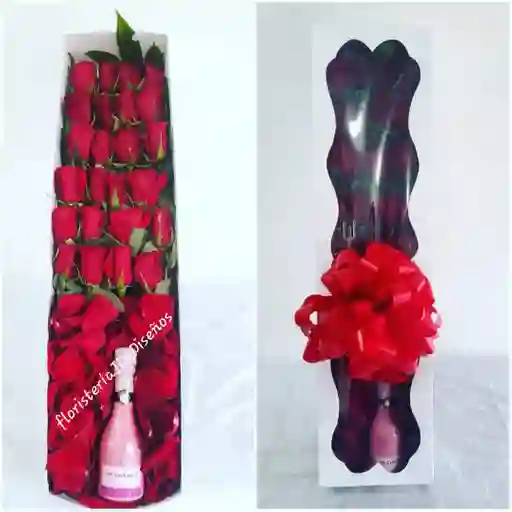 Caja De Rosas Con Amor