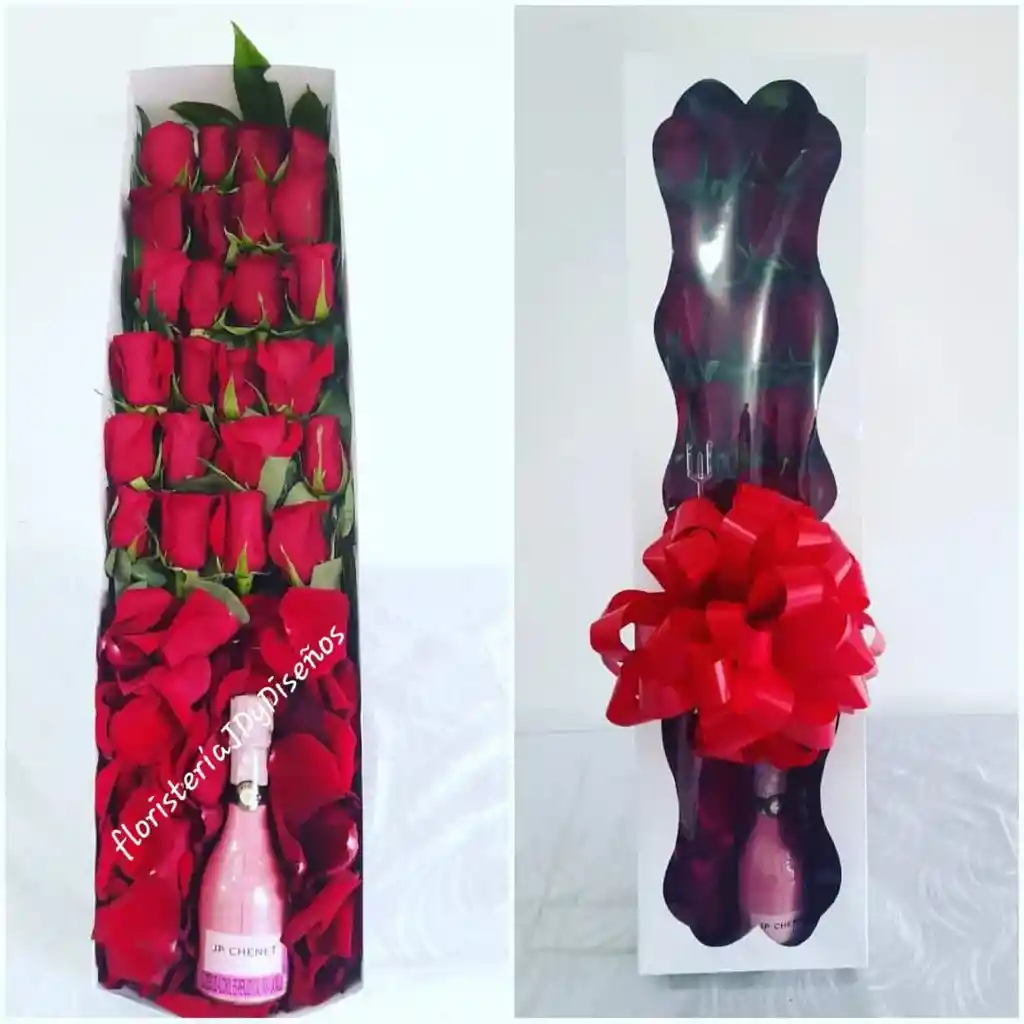 Caja De Rosas Con Amor