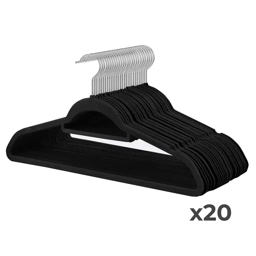 Ganchos De Ropa Casatua X20 Terciopelo Antideslizante