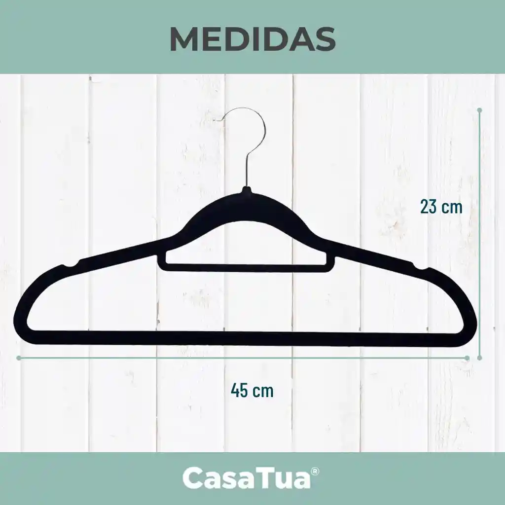 Ganchos De Ropa Casatua X20 Terciopelo Antideslizante