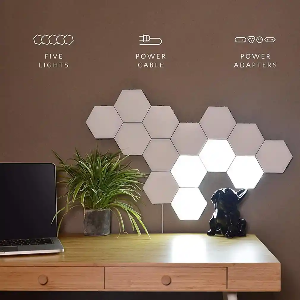 Hexagonos Led Rgb - Combo X6 Unidades - Control Remoto - App Bluetooth