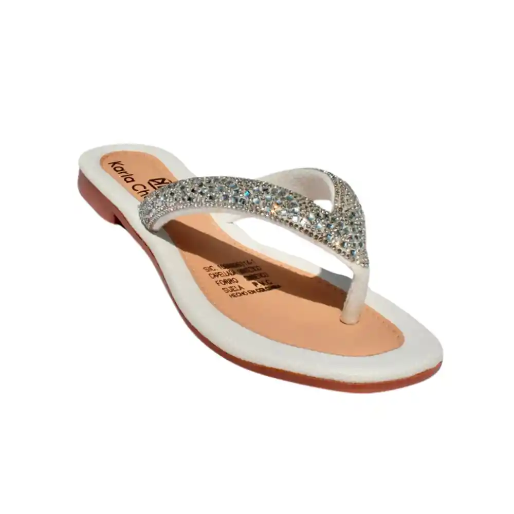 Zapato Mujer Casual Sandalia Dama Karla Chacon Melina Blanco 35