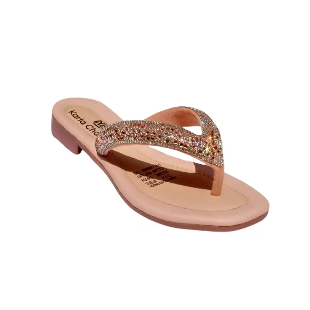 Zapato Mujer Casual Sandalia Dama Karla Chacon Melina Oro Rosa 36