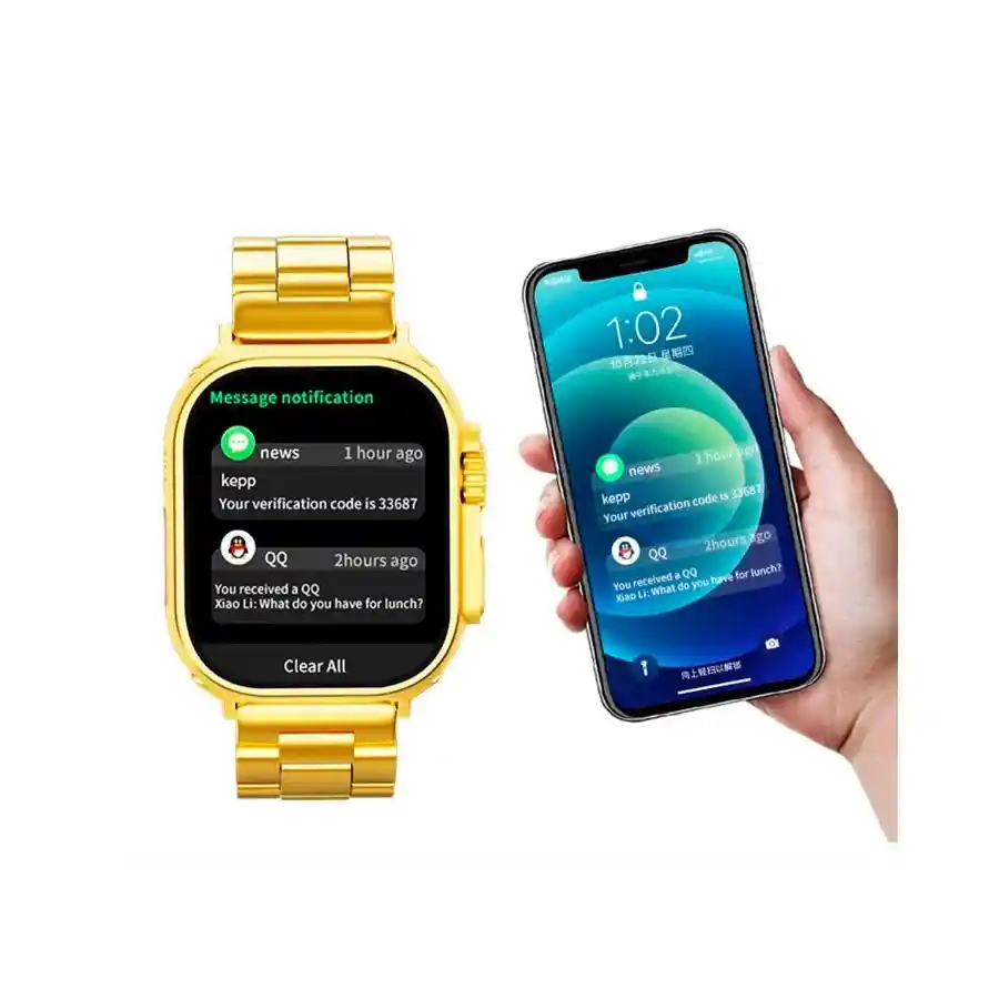 Smartwatch X8 Ultra Max Golden Edition + Pulso Negro Original Wo