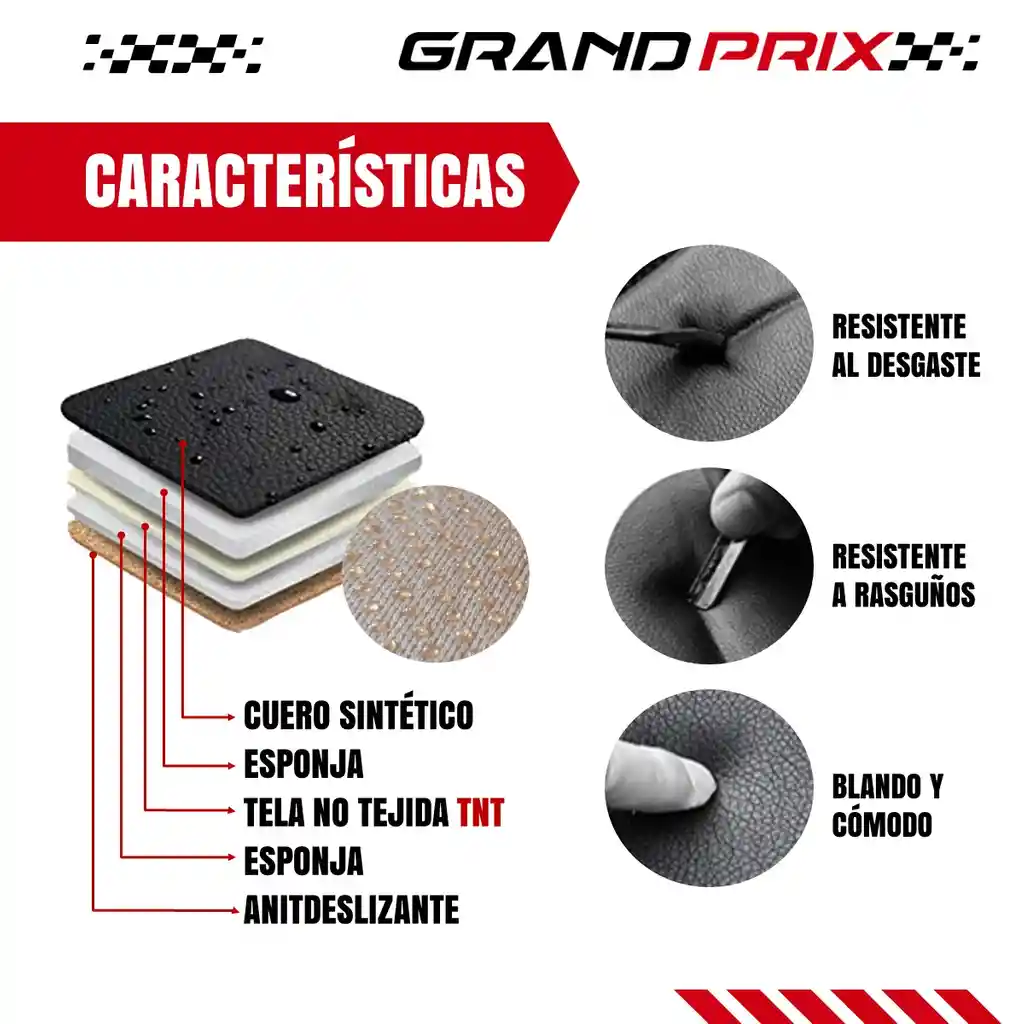 Cubre Asiento Protector Auto Ecocuero Universal Grand Prix