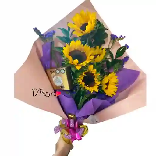 Bouquet Girasoles Y Ferrero