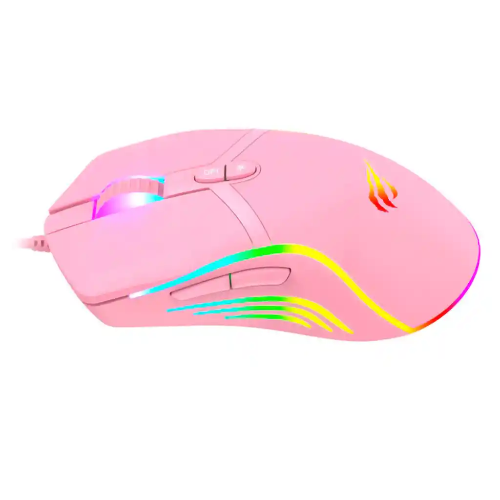 Mouse Gamer Programable Rgb Havit Ms1026 Rosado