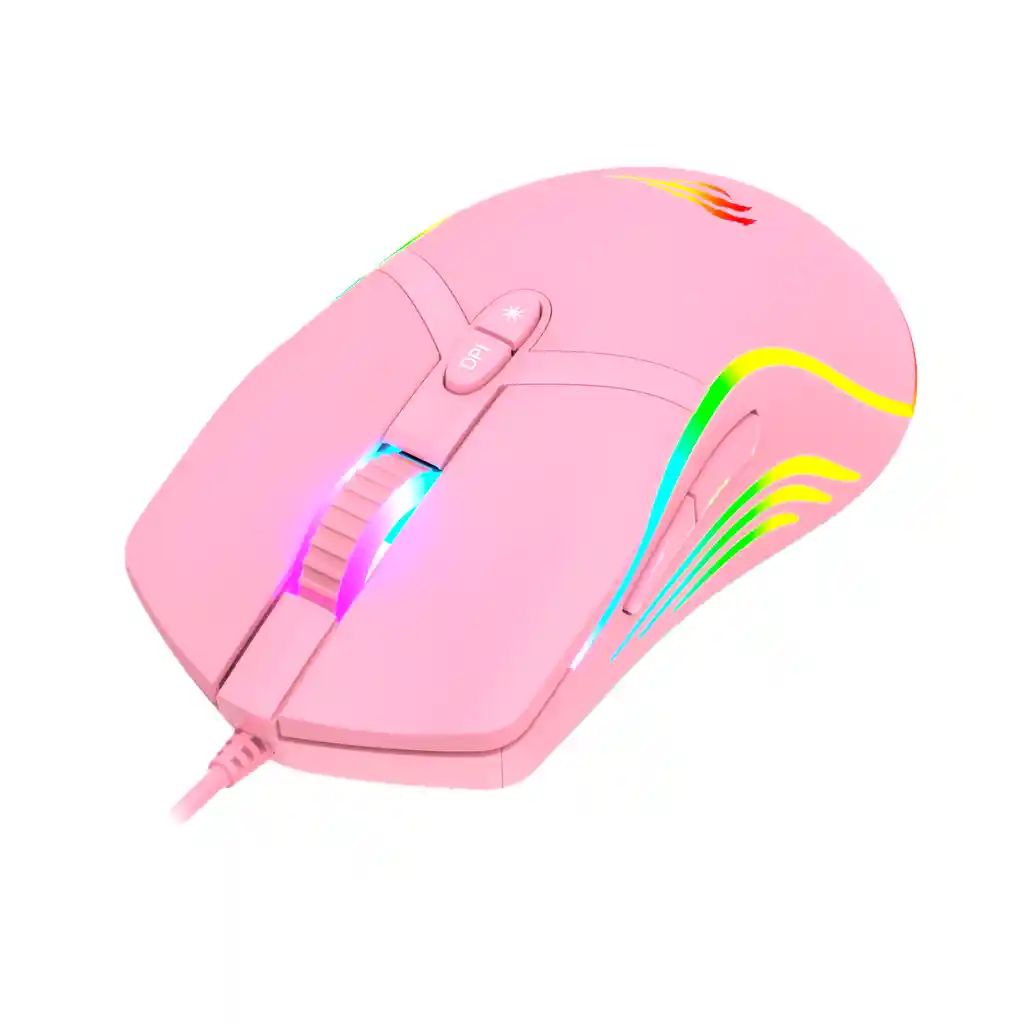 Mouse Gamer Programable Rgb Havit Ms1026 Rosado