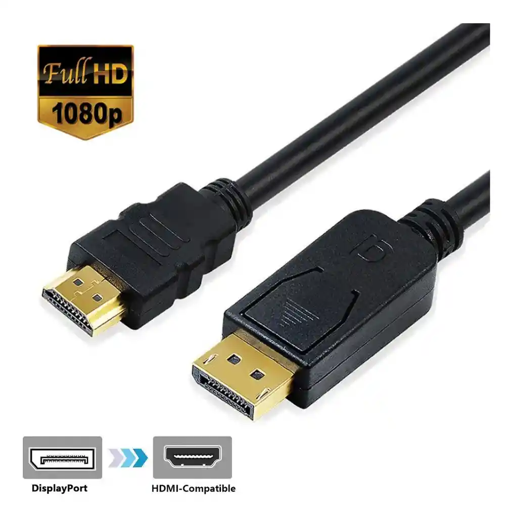 Cable Convertidor De Displayport A Hdmi 4k 2k 1.8 Metros