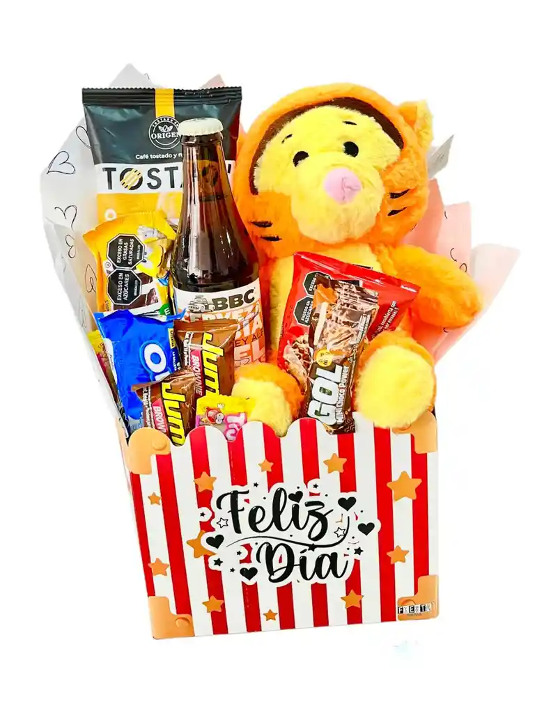 Regalo Especial Con Peluche De Tigger Café, Cerveza, Galletas Y Mas - Feliz Dia De La Madre - Regalo Feliz Dia