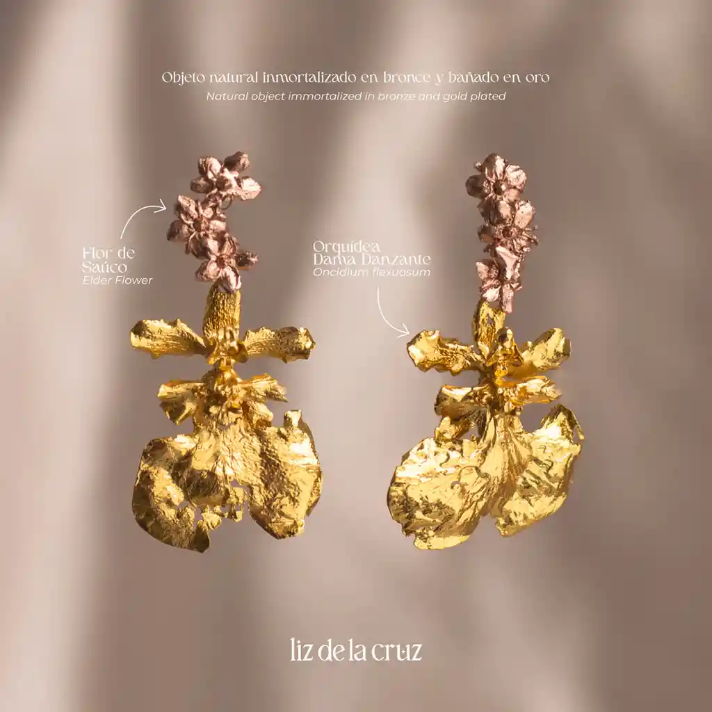 Aretes Saucos Orquídea Dama Danzante