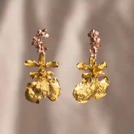 Aretes Saucos Orquídea Dama Danzante