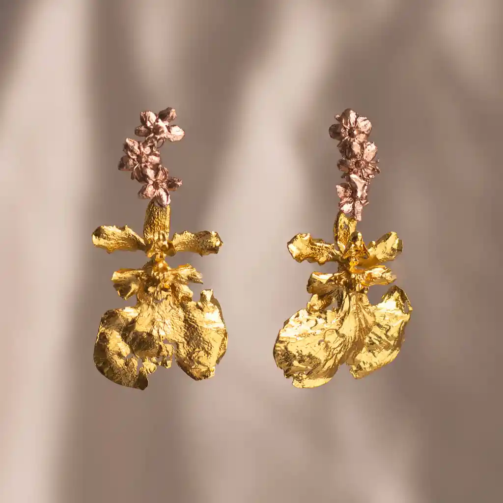 Aretes Saucos Orquídea Dama Danzante