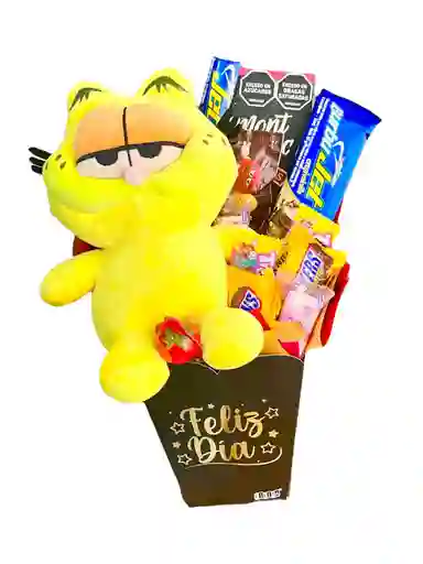 Regalo Especial Con Garfield, Chocolatinas Y Mas - Feliz Dia Del Padre - Regalo Feliz Dia