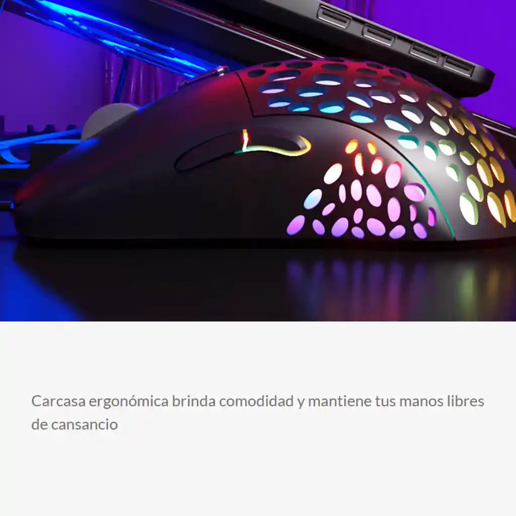 Mouse Gamer Xtech Xtm-910 Swarm, Rgb / 6 Botones / 6400dpi