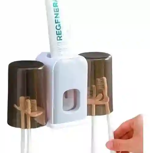 Dispensador De Crema Dental Soporte Cepillos Con 2 Tazas