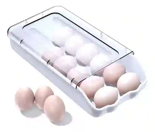 Huevera Organizador De Huevos Deslizante Nevera Con Tapa