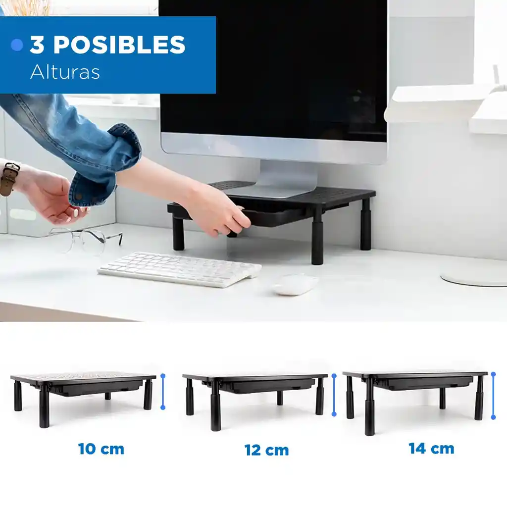 Soporte Mesa Elevadora Para Monitor Altura Ajustable Linkon