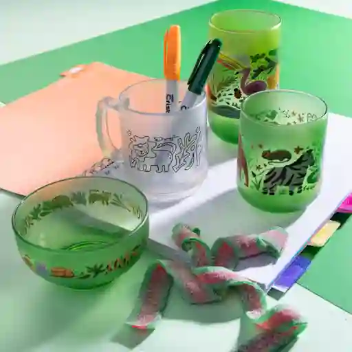 Set De Vasos Cristar X Kocodio Animales Salvajes