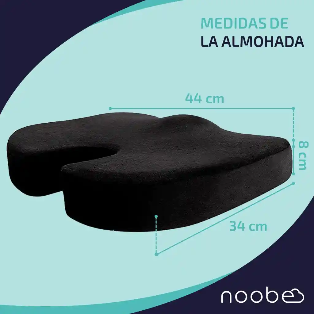 Cojin Memoria Viscoelastico Lumbar Noobe Para Asiento Silla