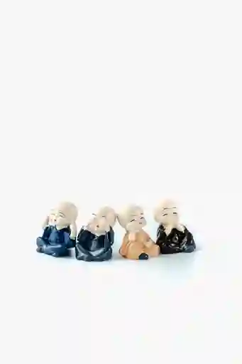 Hermoso Set De 4 Pcs Figuras Resina Budas Sabiduría