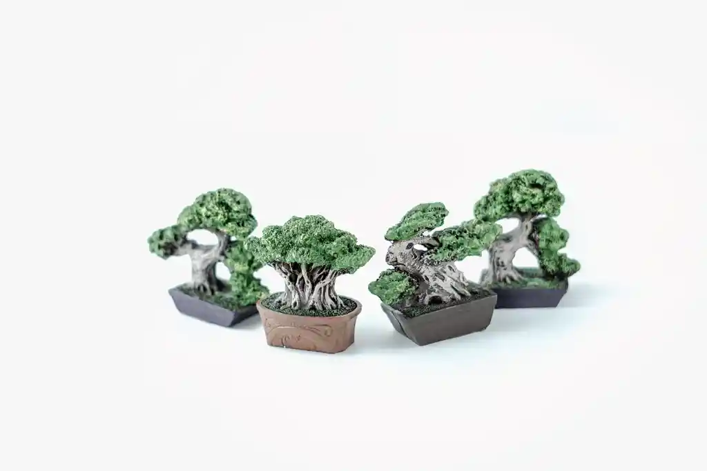 Set De Estatuillas De Bonsai Pequeños En Resina