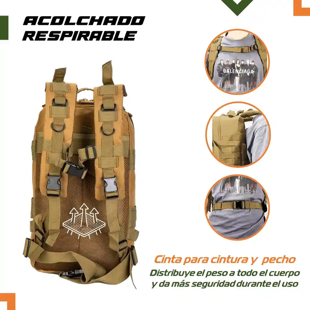 Morral Bolso Maleta Tactica Militar Camping 30l Impermeable