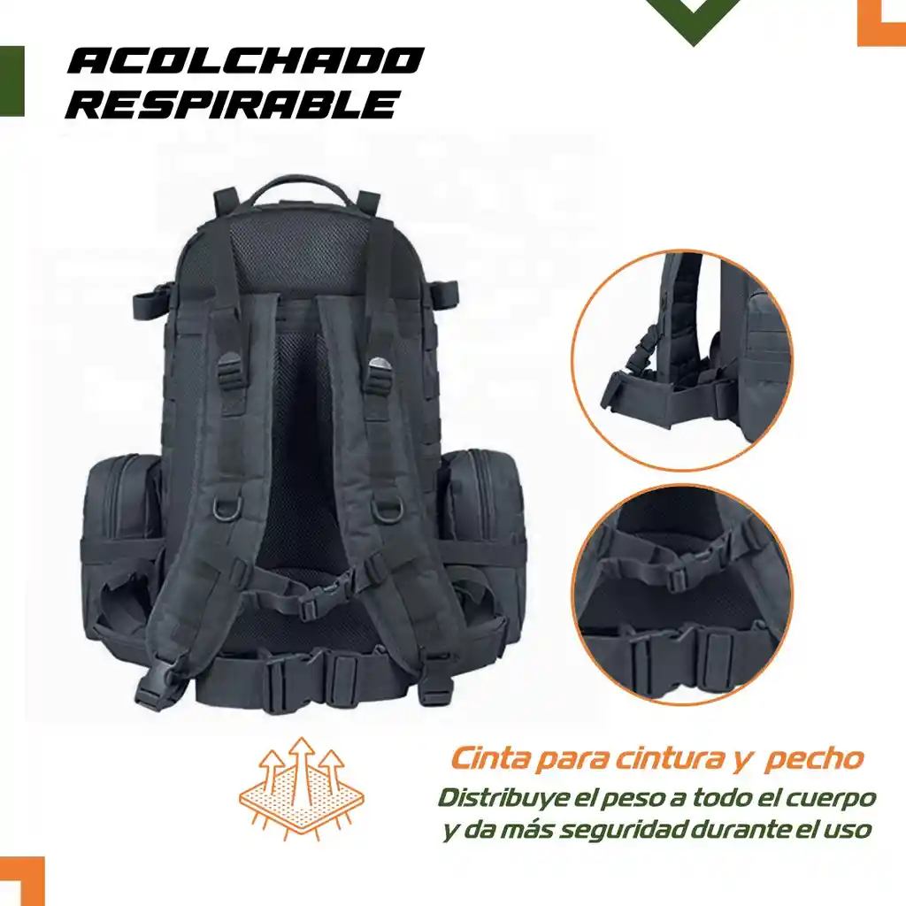 Morral Bolso Maleta Tactica Militar Camping 50l Impermeable